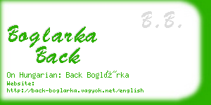 boglarka back business card